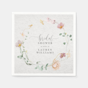 Blozende Roze Tuin Bloemen Krans Bruidsfeest Servet