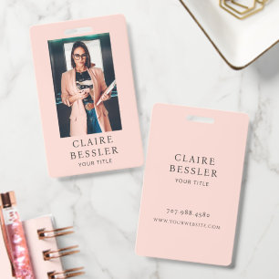 Blozende Roze Werknemersfoto ID Badge