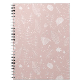 Blozende Roze Wilde Bloem Botanisch Patroon Notitieboek