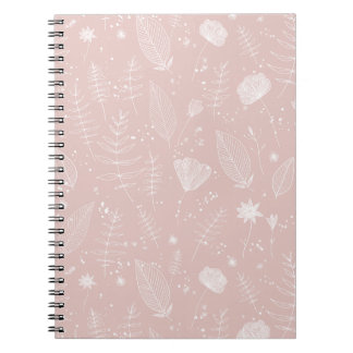 Blozende Roze Wilde Bloem Botanisch Patroon Notitieboek