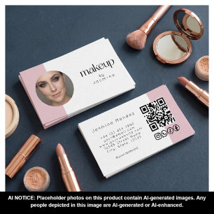Blozende Roze Witte Foto MUA QR Code Sociale Icone Visitekaartje