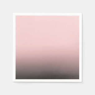 Blozende Roze & Zwarte Ombre Moderne Chic Bruiloft Servet