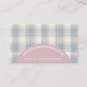 Blozende tartan geruit roze visitekaartje