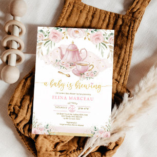 Blozende Thee Feestje Baby Shower Kaart
