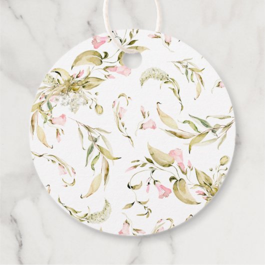 Blozende Waterverf Bloemen Bruidsdouche Bedankjes Labels (Achterkant)