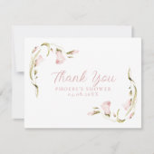 Blozende waterverf bloemen bruidsdouche platjes bedankkaart (Voorkant)