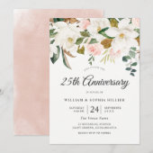 Blozende & Witte Bloemen 25e Huwelijksverjaardag Kaart (Voorkant / Achterkant)