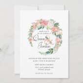 blozende zomer | Bloemenkrans bruiloft uitnodiging (Voorkant)