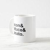 BLT Bacon Lettuce Tomato List String Koffiemok (Voorkant links)