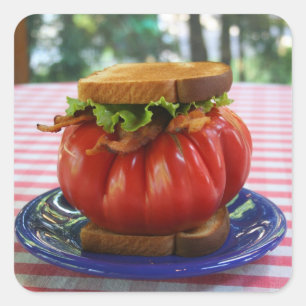 BLT met Giant Tomato Vierkante Sticker