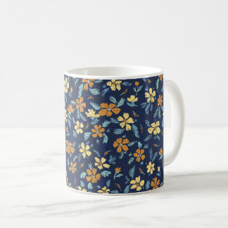 Blu and yellow floral Mug