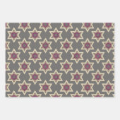 Blu, grijs, Gold Star van David Wrapping Paper (Voorkant 3)