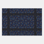 Blu, grijs, Gold Star van David Wrapping Paper (Voorkant)