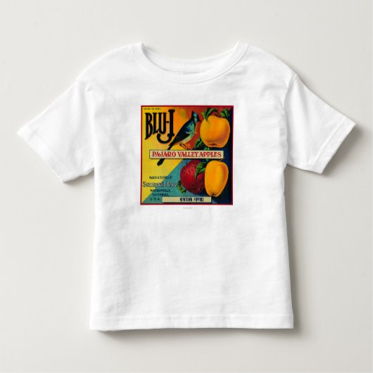 Blu-J Apple Crate LabelWatsonville, CA Kinder Shirts (Voorkant)