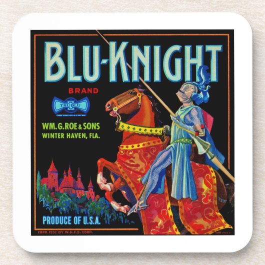 Blu Knight Fruit Label Onderzetter (Voorkant)