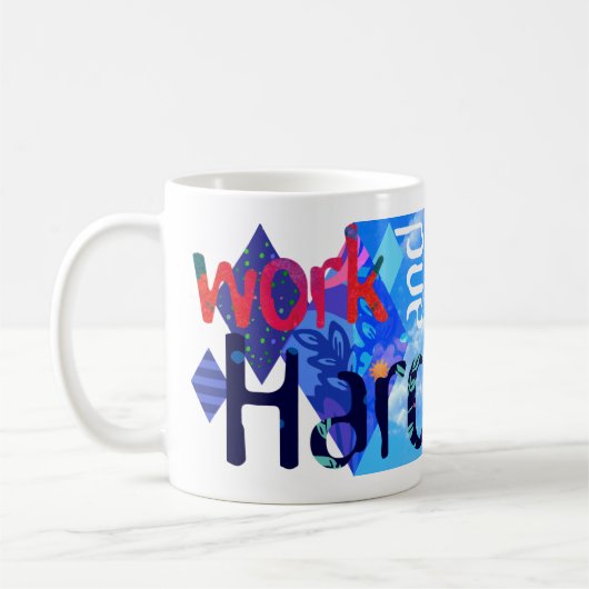 Blu-Mok 'werk en wees' Koffiemok (Links)