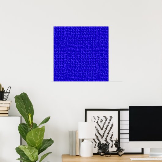 blue057 DARK ROYAL BLUE WAFFLE TEXTURE TEMPLATE BA Poster (Thuiskantoor)
