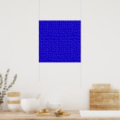 blue057 DARK ROYAL BLUE WAFFLE TEXTURE TEMPLATE BA Poster (Keuken)