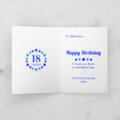 Blue 18 Today of any age Birthday Car Kaart (Binnen)