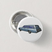 Blue 1962 Chevrolet station wagon. Ronde Button 3,2 Cm (Voorkant /achterkant)