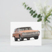 Blue 1964 Dodge station wagon. Briefkaart (Staand voorkant)
