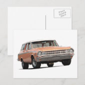 Blue 1964 Dodge station wagon. Briefkaart (Voorkant / Achterkant)