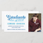 Blue 2013 Afstuderen Aankondiging Fotokaart (Voorkant / Achterkant)