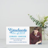 Blue 2013 Afstuderen Aankondiging Fotokaart (Staand voorkant)