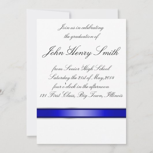 Blue 2014 Afstuderen Uitnodiging/Aankondiging Kaart (Achterkant)