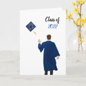 Blue 2022 Gefeliciteerd, Afstuderen Kaart - Mannel (Gele Bloem)