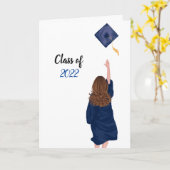 Blue 2022 Gefeliciteerd, Afstuderen Kaart - Vrouw (Gele Bloem)