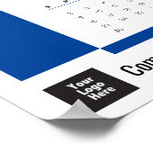 Blue 2025 Zakelijke Wandkalender Poster (Hoek)