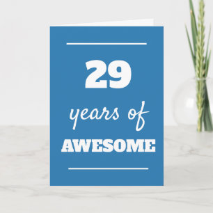 Blue 29th Birthday Kaart