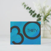 Blue 30 Decade Birthday Briefkaart (Staand voorkant)