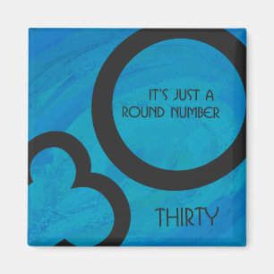 Blue 30 Decade Birthday Magneet