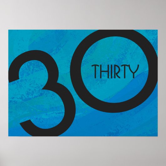 Blue 30 Decade Birthday Poster (Voorkant)