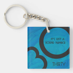 Blue 30 Decade Birthday Sleutelhanger