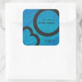 Blue 30 Decade Birthday Vierkante Sticker (Tas)
