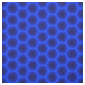 Blue 3D Honeycomb Stof