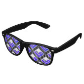 Blue 3D Squares Pattern Retro Fun Zonnebril (Gekanteld)
