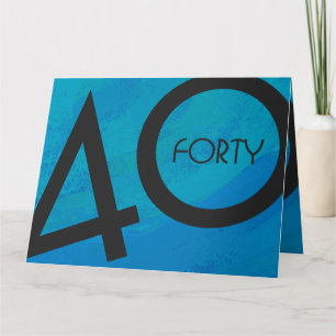 Blue 40 Decade Birthday Kaart