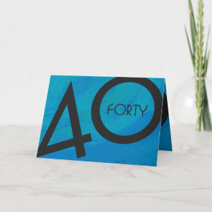 Blue 40 Decade Birthday Kaart