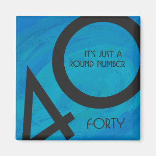Blue 40 Decade Birthday Magneet