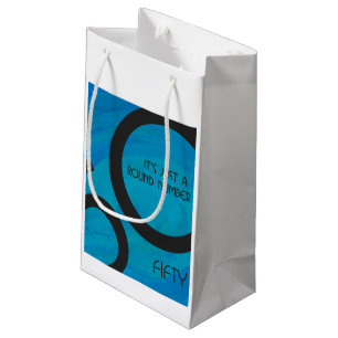 Blue 50 Decade Birthday Klein Cadeauzakje