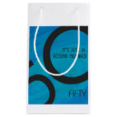 Blue 50 Decade Birthday Klein Cadeauzakje (Voorkant)