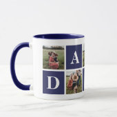 Blue 5 Photo Collage Daddy Mug (Gauche)