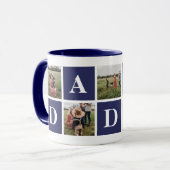 Blue 5 Photo Collage Daddy Mug (Devant gauche)