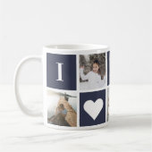 Blue 5 Photo Collage I Love Papa Mug (Gauche)