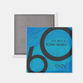 Blue 60 Decade Birthday Magneet (Voorkant / Achterkant)