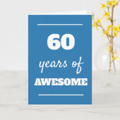 Blue 60th Birthday Kaart (Gele Bloem)